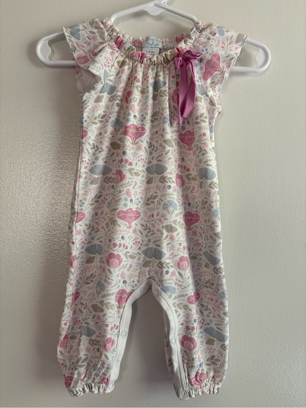 Feather Baby 3-6M Romper Delicate Floral Pattern